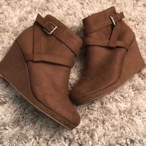 Barely worn wedge booties
